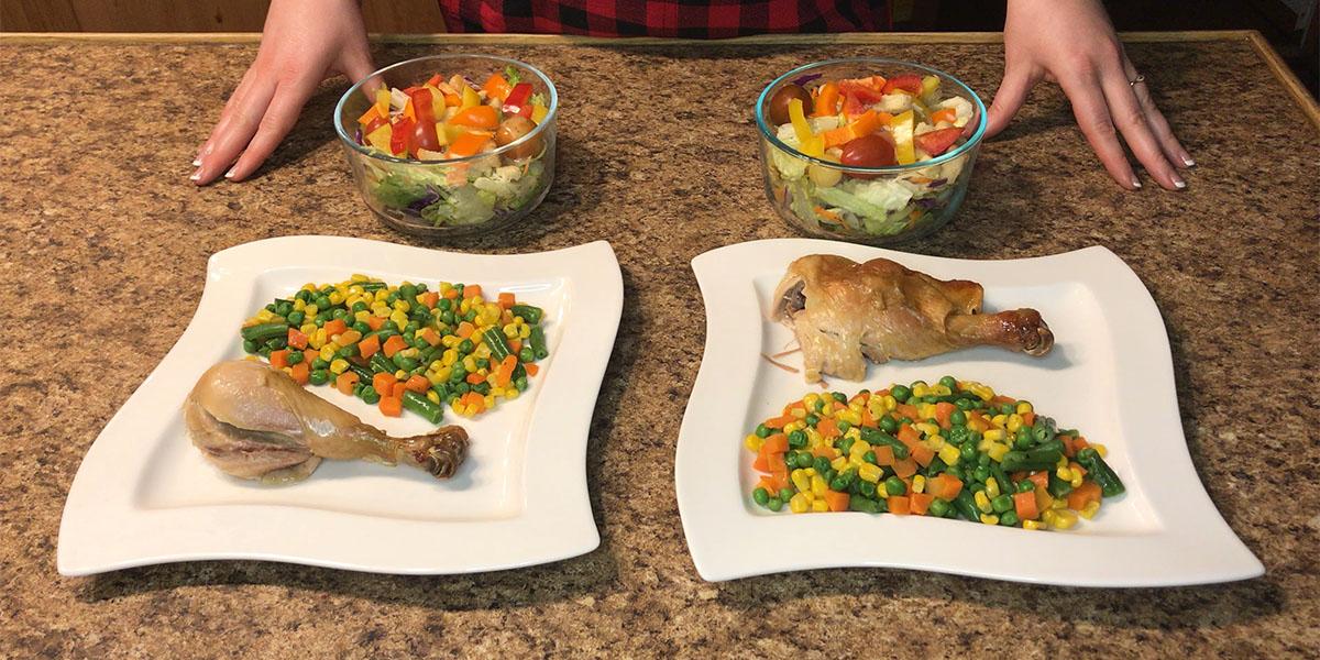 Crimson Moon Farm crockpot chicken with mixed vegetables and side salad